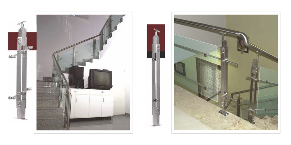  SS Baluster Pillar Pipe Glass Railings