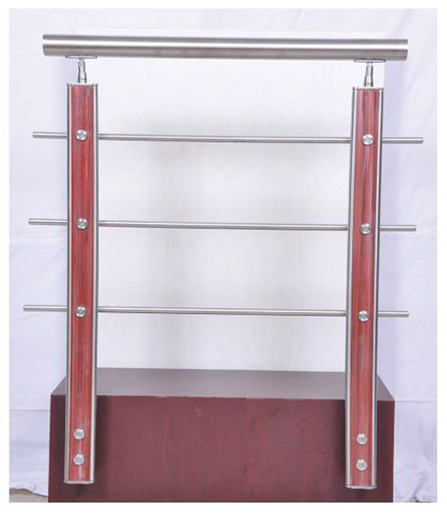 SS Wood Balustrade horizontal Pipe Railing