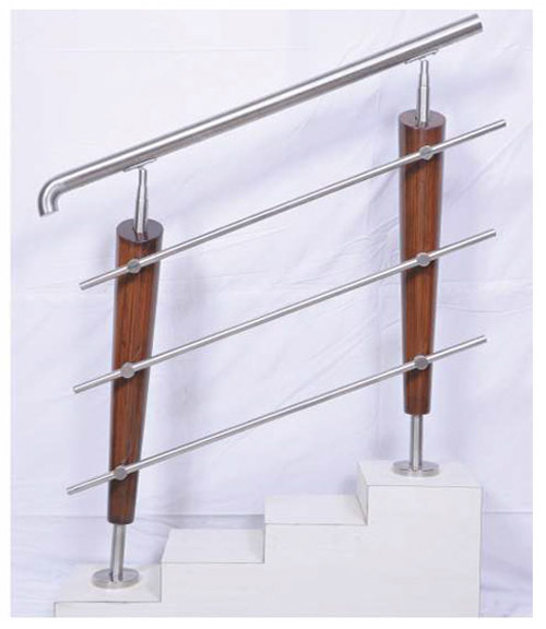 SS Wood Balustrade SS Stair Railing